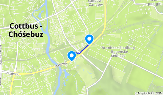 Kartenausschnitt Bahnhof Cottbus-Sandow